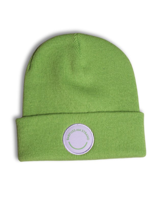 Beanie NOA “barfuss am Strand” Patch grau - Sylter - Marken