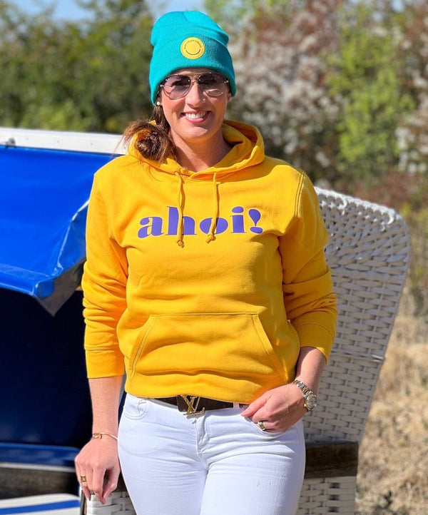 Hoodie LUCA “ahoi!” in spectra yellow (unisex) - Sylter - Marken